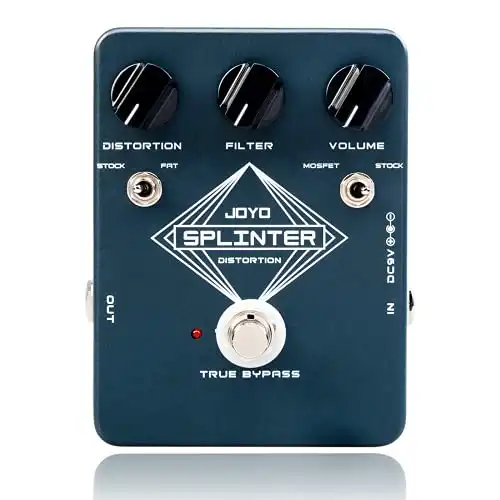 JOYO SPLINTER JF-21 Distortion Guitar Effect Pedal with Selectable MOSFET & FAT Clipping Thick Boost Distortion - True Bypass